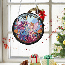 Load image into Gallery viewer, Acrylic Butterfly Elf Round Single-Sided 5D DIY Diamond Painting Dots Pendant
