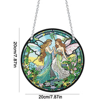 Load image into Gallery viewer, Acrylic Butterfly Elf Round Single-Sided 5D DIY Diamond Painting Dots Pendant
