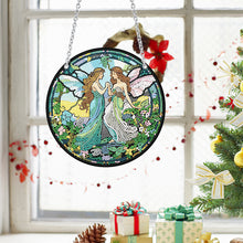 Load image into Gallery viewer, Acrylic Butterfly Elf Round Single-Sided 5D DIY Diamond Painting Dots Pendant
