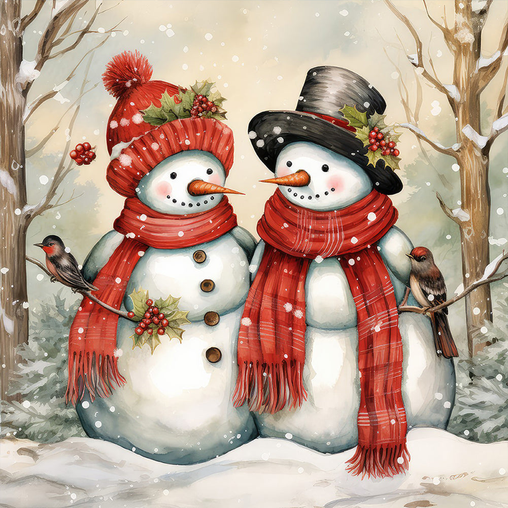 Diamond Painting - Full Round - winter snowman (30*30CM)