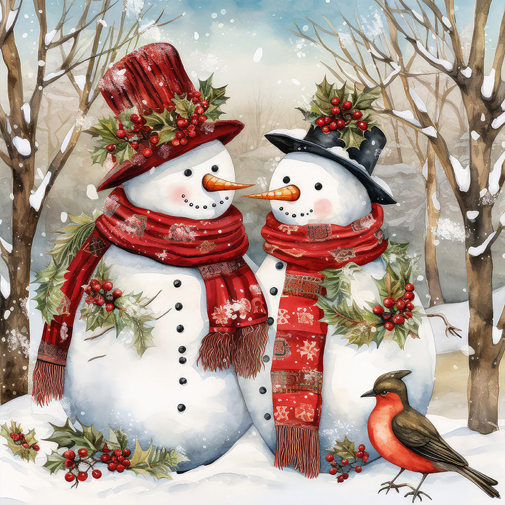 Diamond Painting - Full Round - winter snowman (30*30CM)