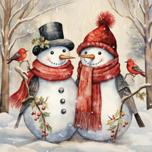Load image into Gallery viewer, Diamond Painting - Full Round - winter snowman (30*30CM)
