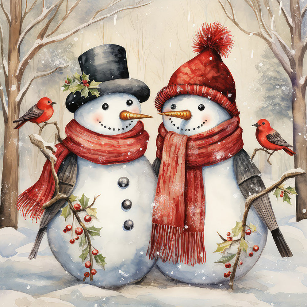 Diamond Painting - Full Round - winter snowman (30*30CM)