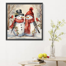 Load image into Gallery viewer, Diamond Painting - Full Round - winter snowman (30*30CM)
