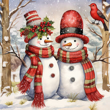 Load image into Gallery viewer, Diamond Painting - Full Round - winter snowman (30*30CM)
