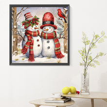 Load image into Gallery viewer, Diamond Painting - Full Round - winter snowman (30*30CM)
