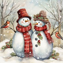 Load image into Gallery viewer, Diamond Painting - Full Round - winter snowman (30*30CM)
