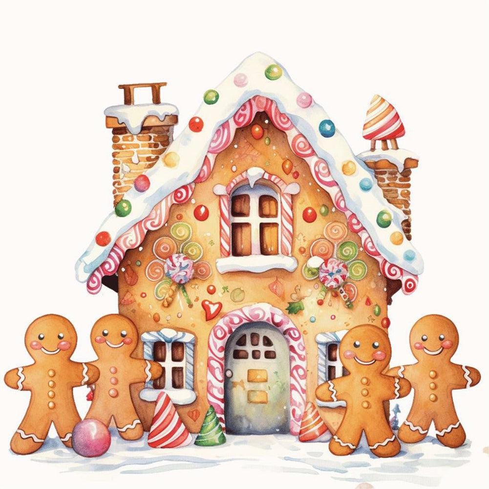 Diamond Painting - Full Round - Christmas cookie house (30*30CM)