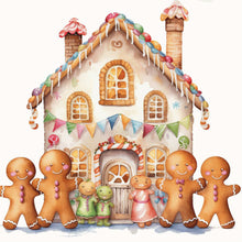 Load image into Gallery viewer, Diamond Painting - Full Round - Christmas cookie house (30*30CM)
