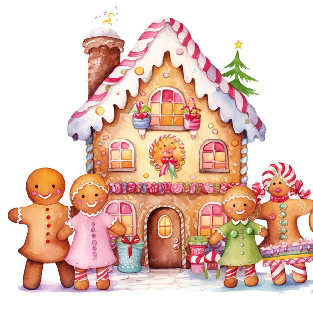 Diamond Painting - Full Round - Christmas cookie house (30*30CM)