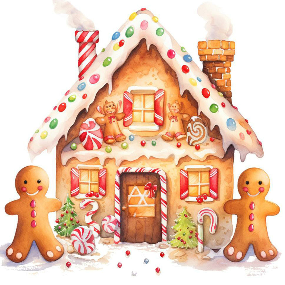 Diamond Painting - Full Round - Christmas cookie house (30*30CM)