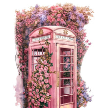 Load image into Gallery viewer, Diamond Painting - Full Round - pink flower phone booth (30*40CM)
