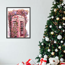 Load image into Gallery viewer, Diamond Painting - Full Round - pink flower phone booth (30*40CM)

