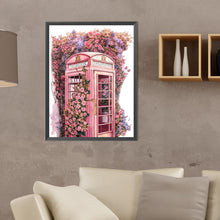 Load image into Gallery viewer, Diamond Painting - Full Round - pink flower phone booth (30*40CM)
