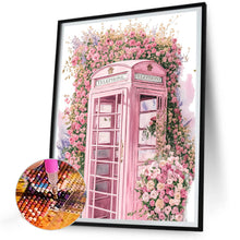 Load image into Gallery viewer, Diamond Painting - Full Round - pink flower phone booth (30*40CM)
