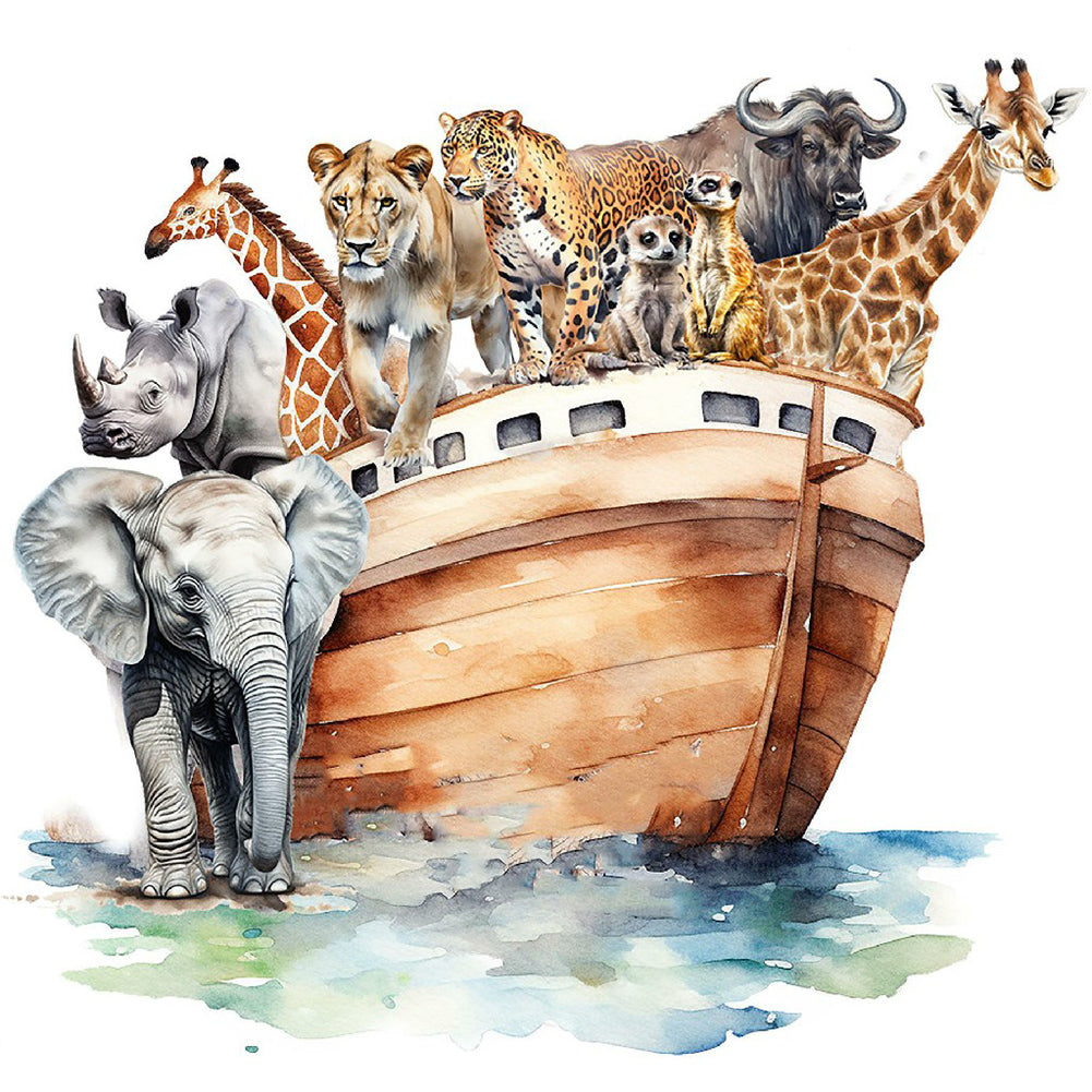 Diamond Painting - Full Round - Noah's Ark Animals (30*30CM)