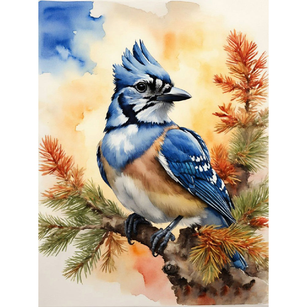 Diamond Painting - Full Round - woods bluebird (30*40CM)