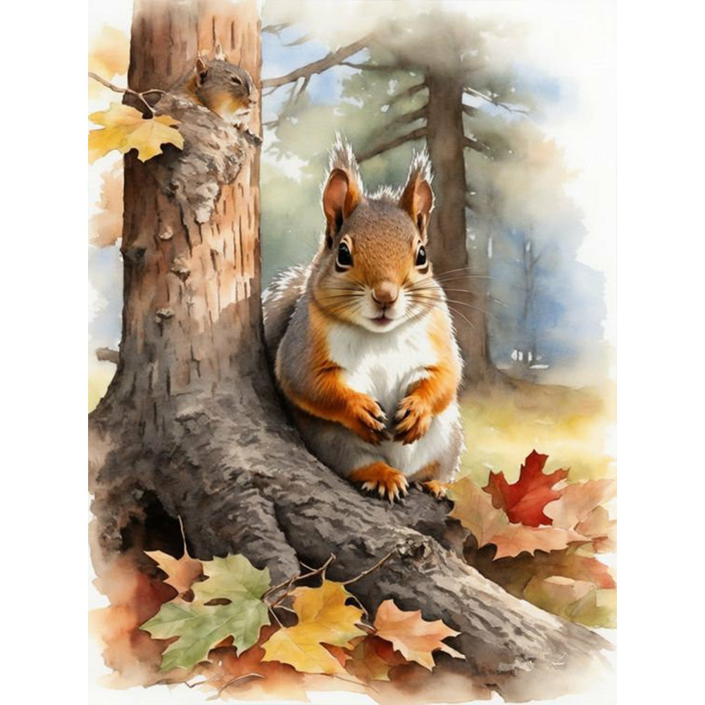 Diamond Painting - Full Round - woods squirrel (30*40CM)