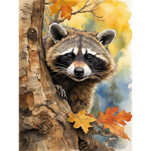Load image into Gallery viewer, Diamond Painting - Full Round - woods raccoon (30*40CM)
