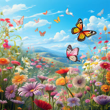Load image into Gallery viewer, Diamond Painting - Full Round - Garden flowers butterflies (30*30CM)
