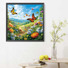 Load image into Gallery viewer, Diamond Painting - Full Round - Garden flowers butterflies (30*30CM)
