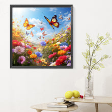 Load image into Gallery viewer, Diamond Painting - Full Round - Garden flowers butterflies (30*30CM)
