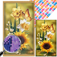Load image into Gallery viewer, AB Diamond Painting - Full Square - sunflower butterfly (40*70CM)
