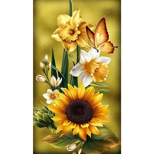 AB Diamond Painting - Full Square - sunflower butterfly (40*70CM)