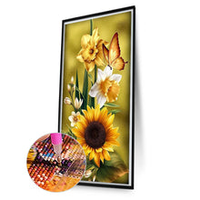 Load image into Gallery viewer, AB Diamond Painting - Full Square - sunflower butterfly (40*70CM)
