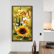 Load image into Gallery viewer, AB Diamond Painting - Full Square - sunflower butterfly (40*70CM)
