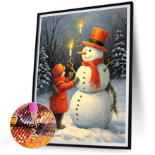 Load image into Gallery viewer, Diamond Painting - Full Round - Little girl and snowman (30*40CM)
