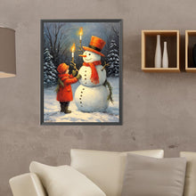 Load image into Gallery viewer, Diamond Painting - Full Round - Little girl and snowman (30*40CM)
