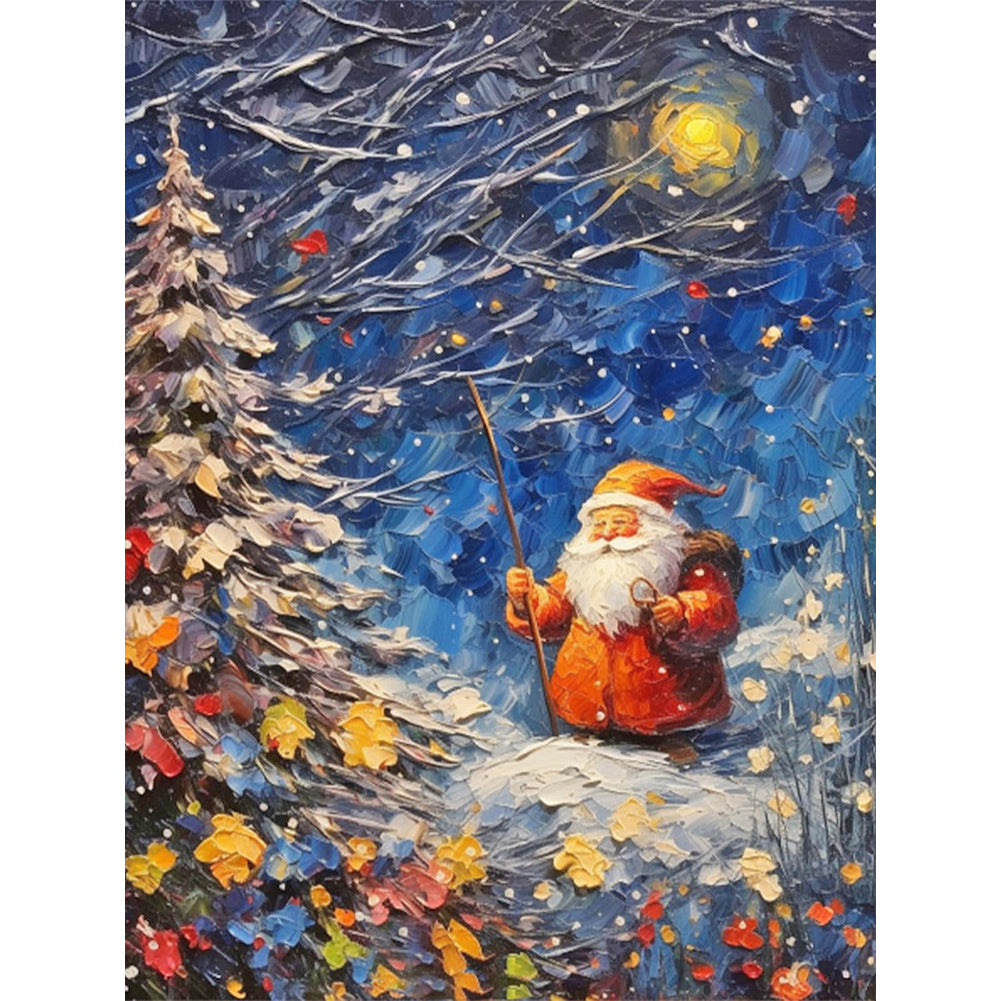 Diamond Painting - Full Round - Snowman and Santa Claus (30*40CM)