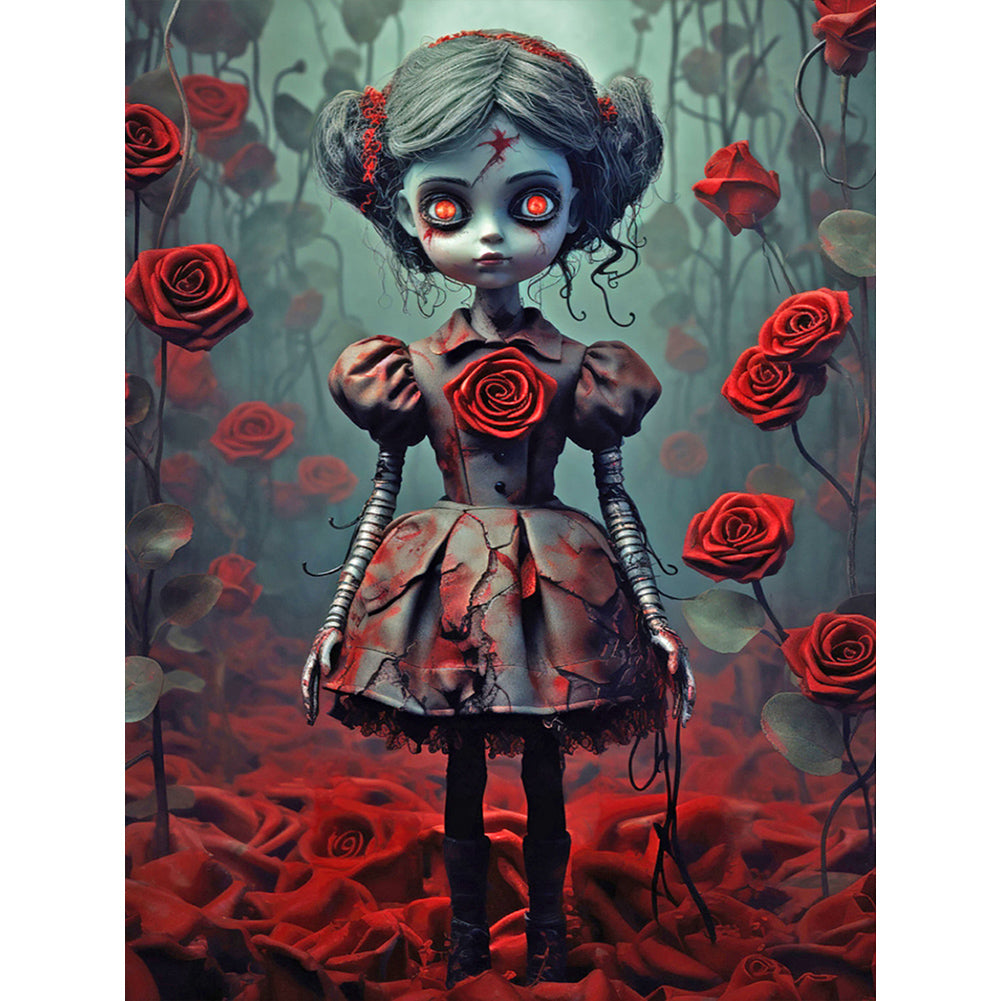 Diamond Painting - Full Round - Horror Rose Doll (30*40CM)