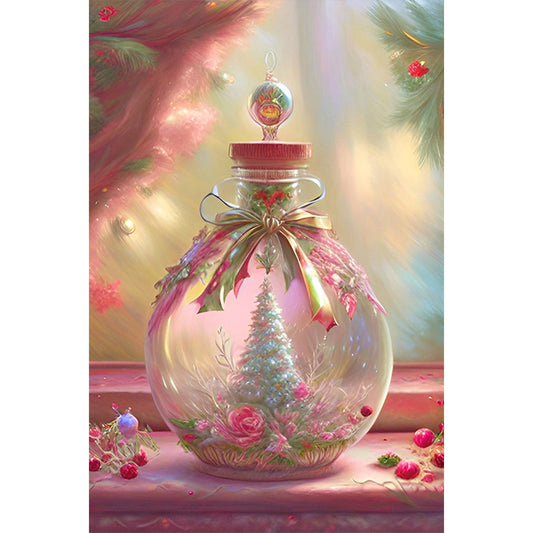 Diamond Painting - Full Round - Christmas tree in a bottle (40*60CM)