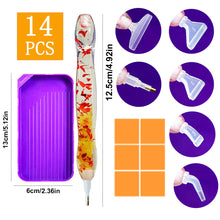 Load image into Gallery viewer, 14PCS Resin Diamond Painting Pen with Trays DIY Diamond Painting Tool (Orange)

