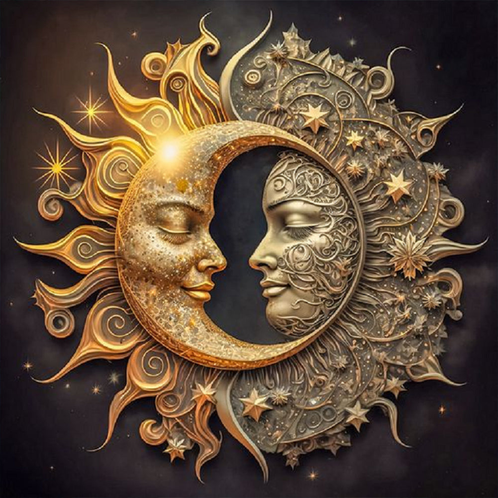 Diamond Painting - Full Round - sun and moon (30*30CM)