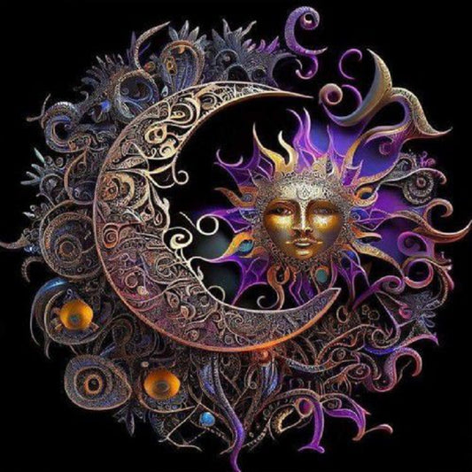 Diamond Painting - Full Round - sun and moon (30*30CM)