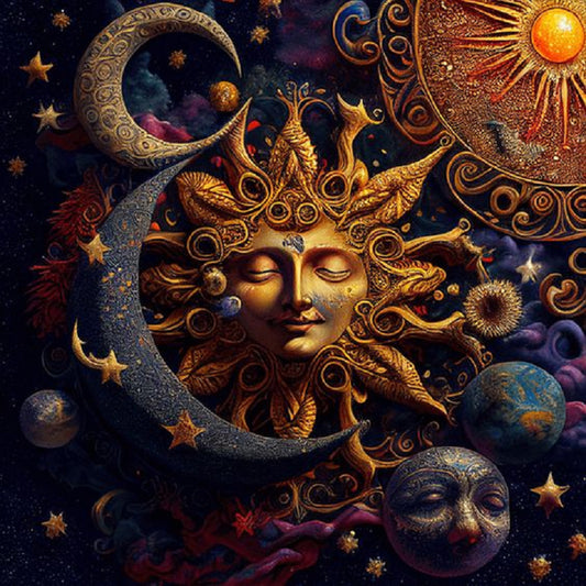 Diamond Painting - Full Round - sun and moon (30*30CM)