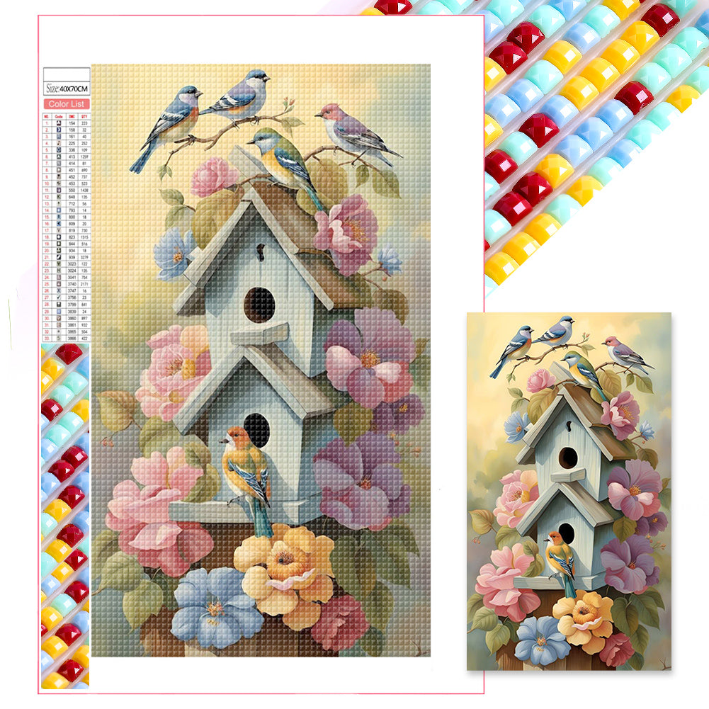 Diamond Painting - Full Round - bird house (40*70CM)
