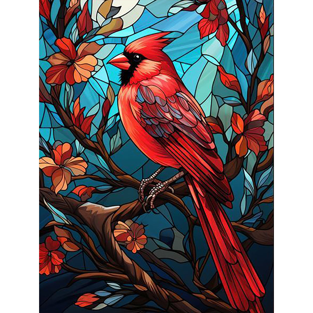 Diamond Painting - Full Round - glass art cardinal (30*40CM)