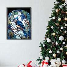 Load image into Gallery viewer, Diamond Painting - Full Round - glass art blue jay (30*40CM)
