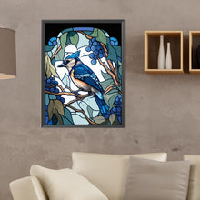 Load image into Gallery viewer, Diamond Painting - Full Round - glass art blue jay (30*40CM)

