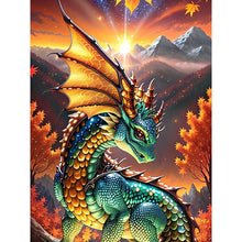Load image into Gallery viewer, Diamond Painting - Full Round - dragon and sunrise (30*40CM)
