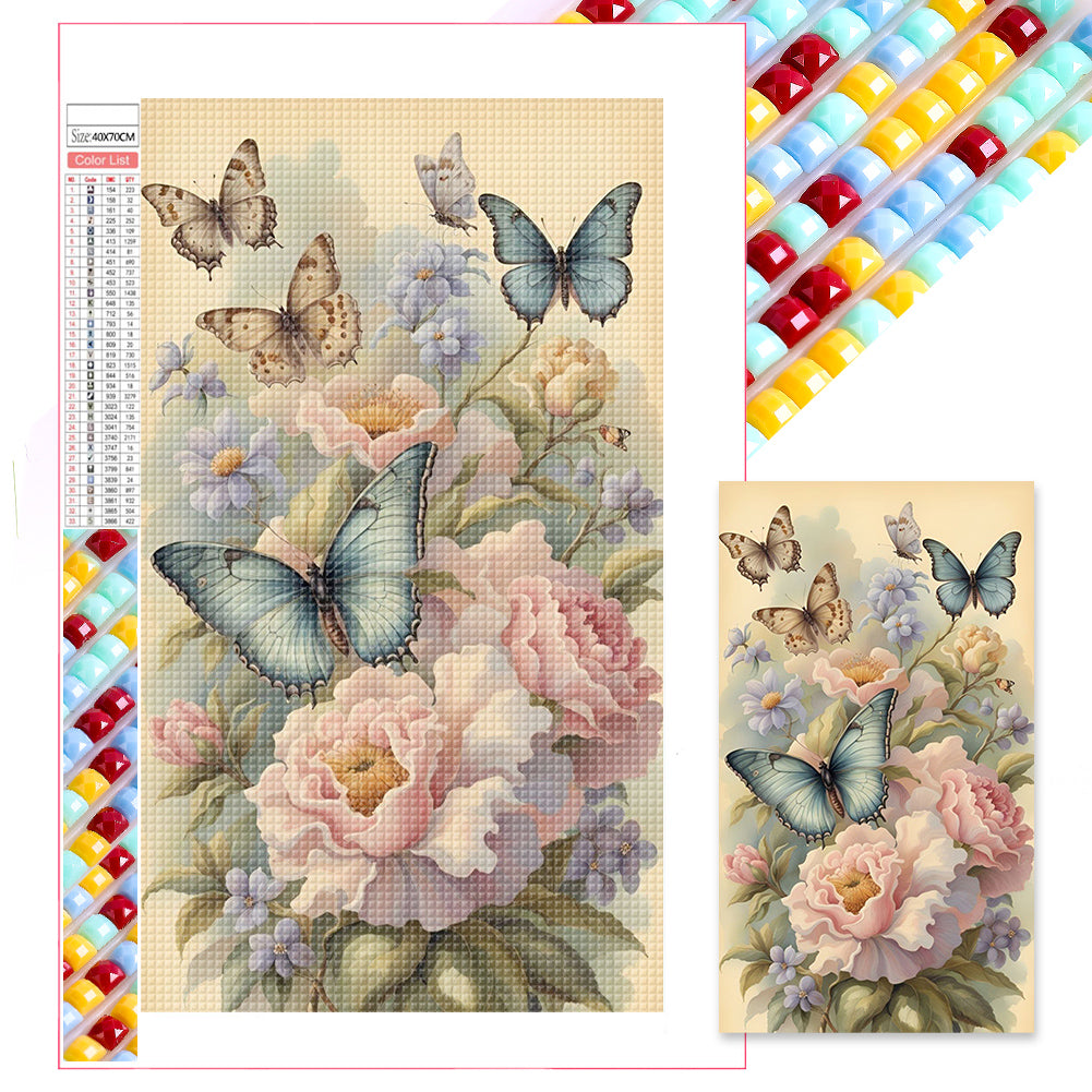 Diamond Painting - Full Square - flowers butterflies (40*70CM)