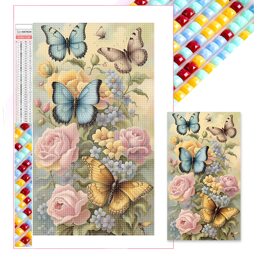 Diamond Painting - Full Square - flowers butterflies (40*70CM)
