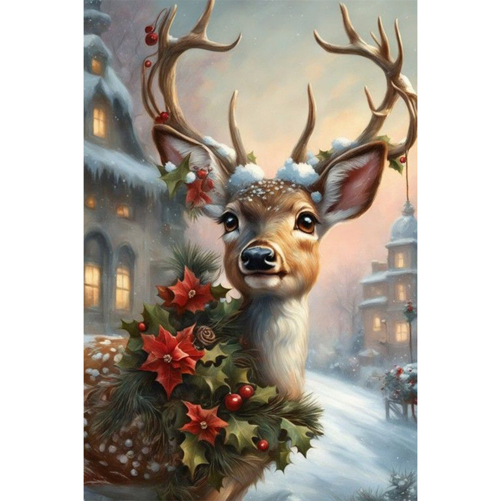 Diamond Painting - Full Round - Christmas sika deer (40*60CM)