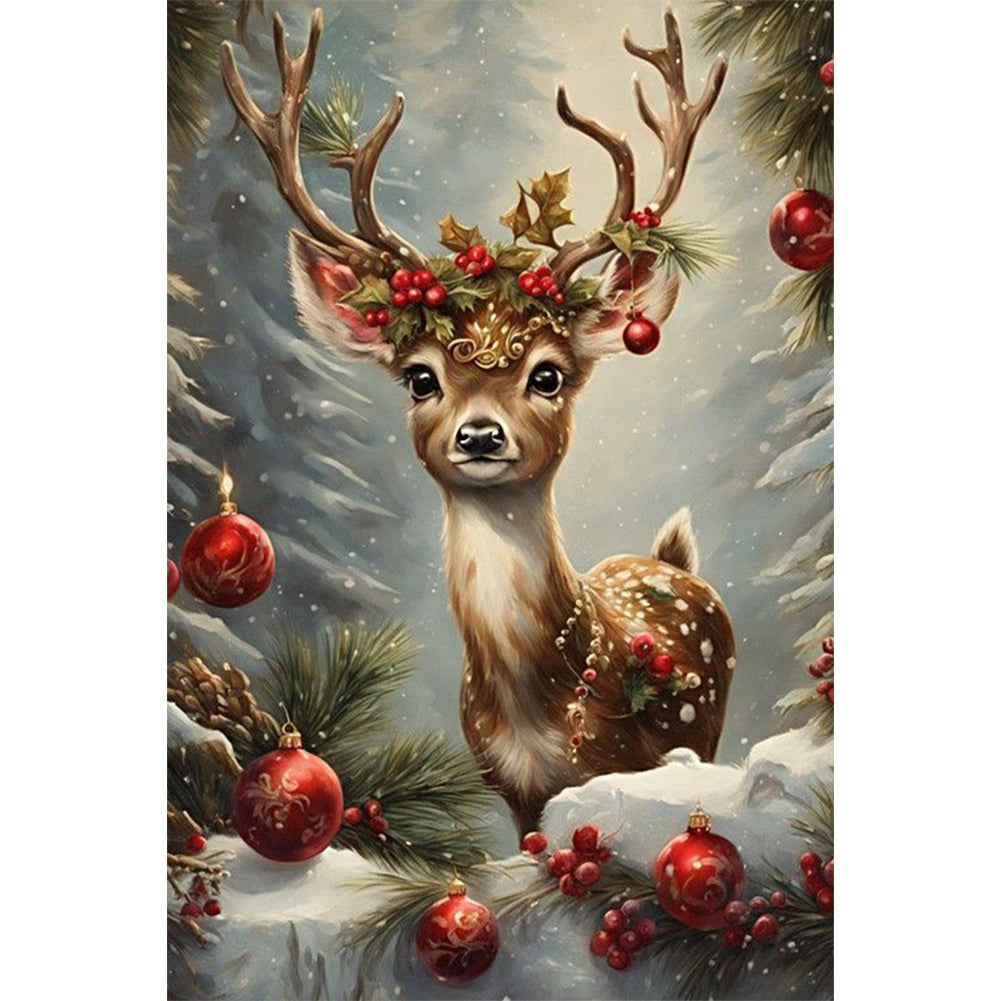 Diamond Painting - Full Round - Christmas sika deer (40*60CM)