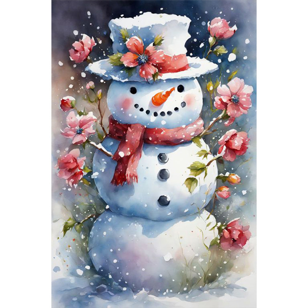 Diamond Painting - Full Round - flower snowman (40*60CM)