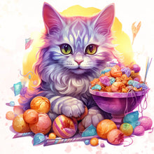 Load image into Gallery viewer, Diamond Painting - Full Round - candy cat (30*30CM)
